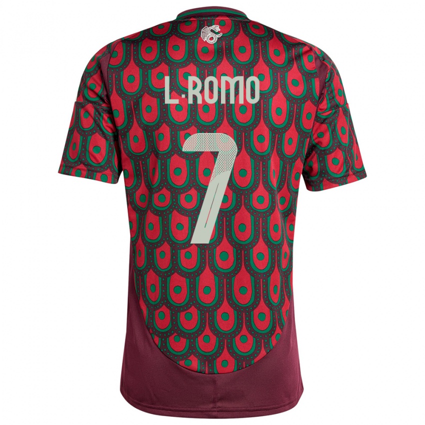 Uomo Maglia Messico Luis Romo #7 Marrone Kit Gara Home 24-26 Maglietta