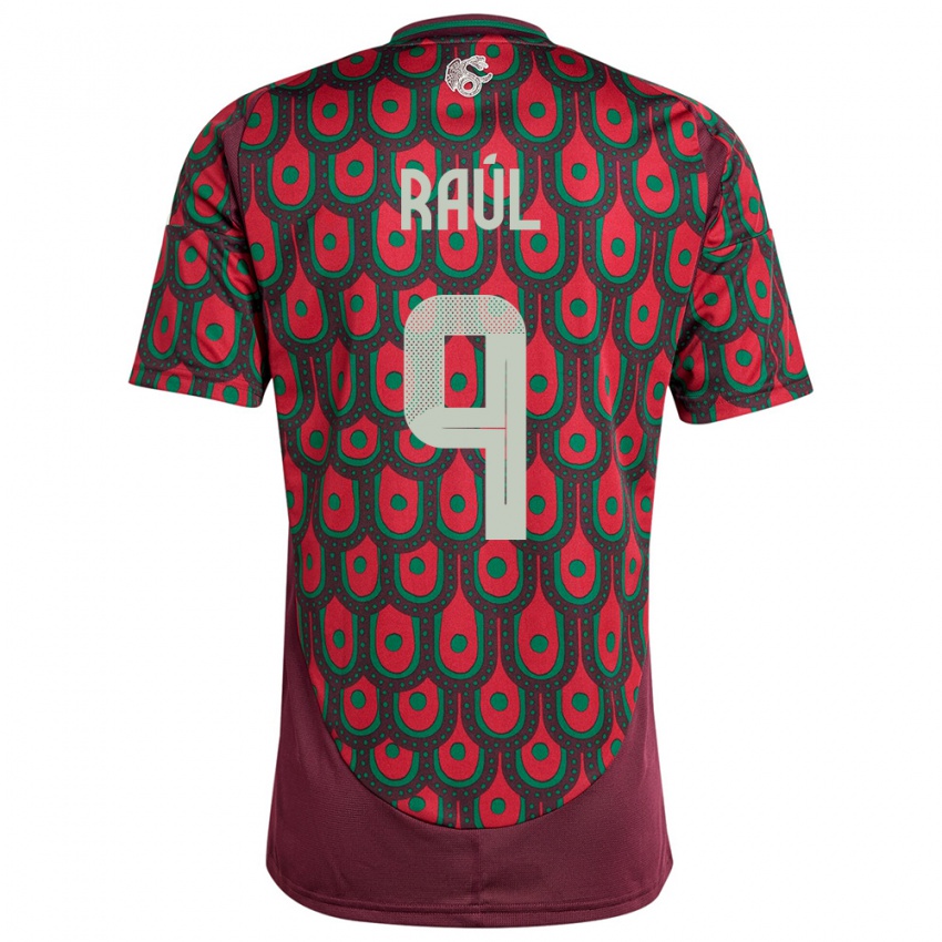 Uomo Maglia Messico Raul Jimenez #9 Marrone Kit Gara Home 24-26 Maglietta