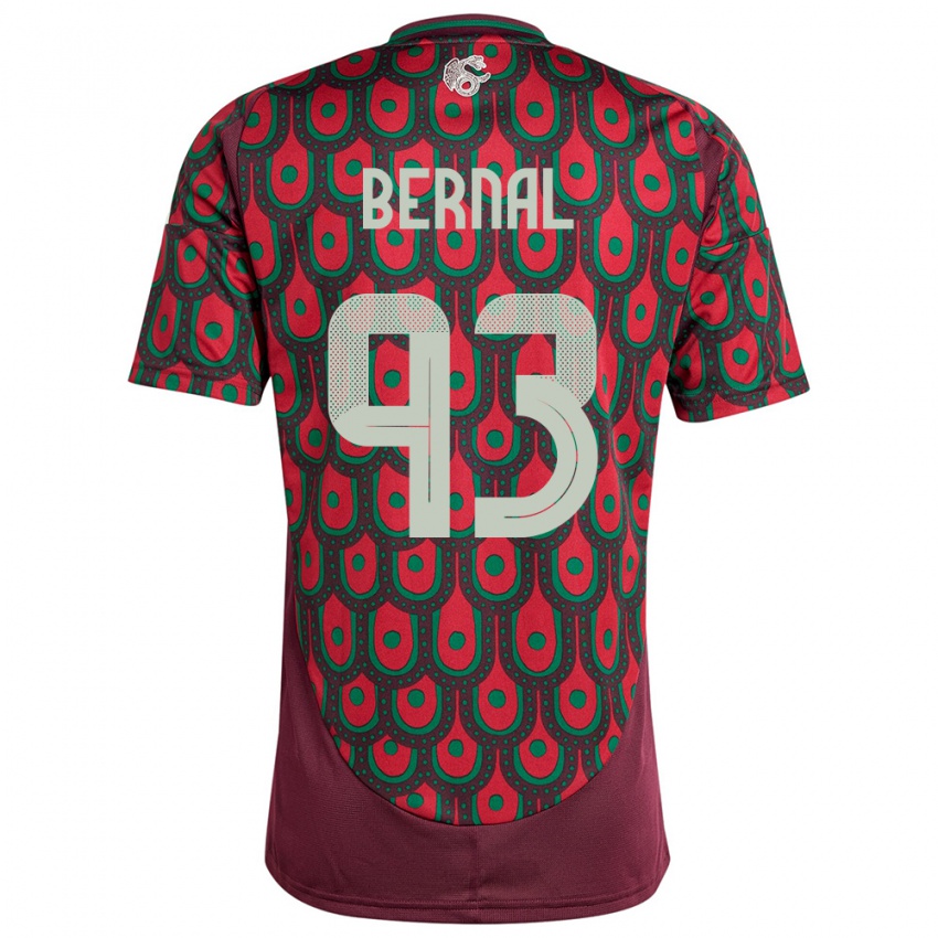 Uomo Maglia Messico Rebeca Bernal #93 Marrone Kit Gara Home 24-26 Maglietta