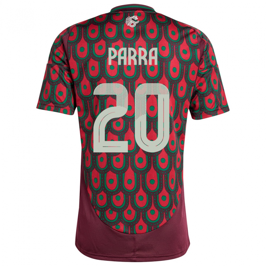 Uomo Maglia Messico Rodrigo Parra #20 Marrone Kit Gara Home 24-26 Maglietta