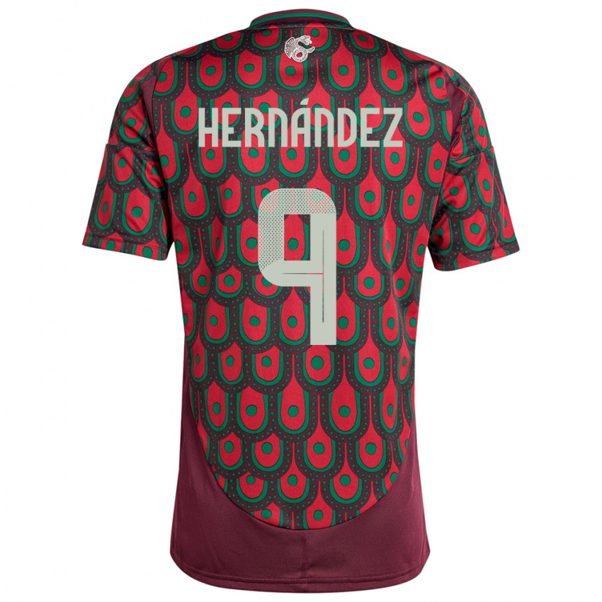 Uomo Maglia Messico Jesus Hernandez #9 Marrone Kit Gara Home 24-26 Maglietta