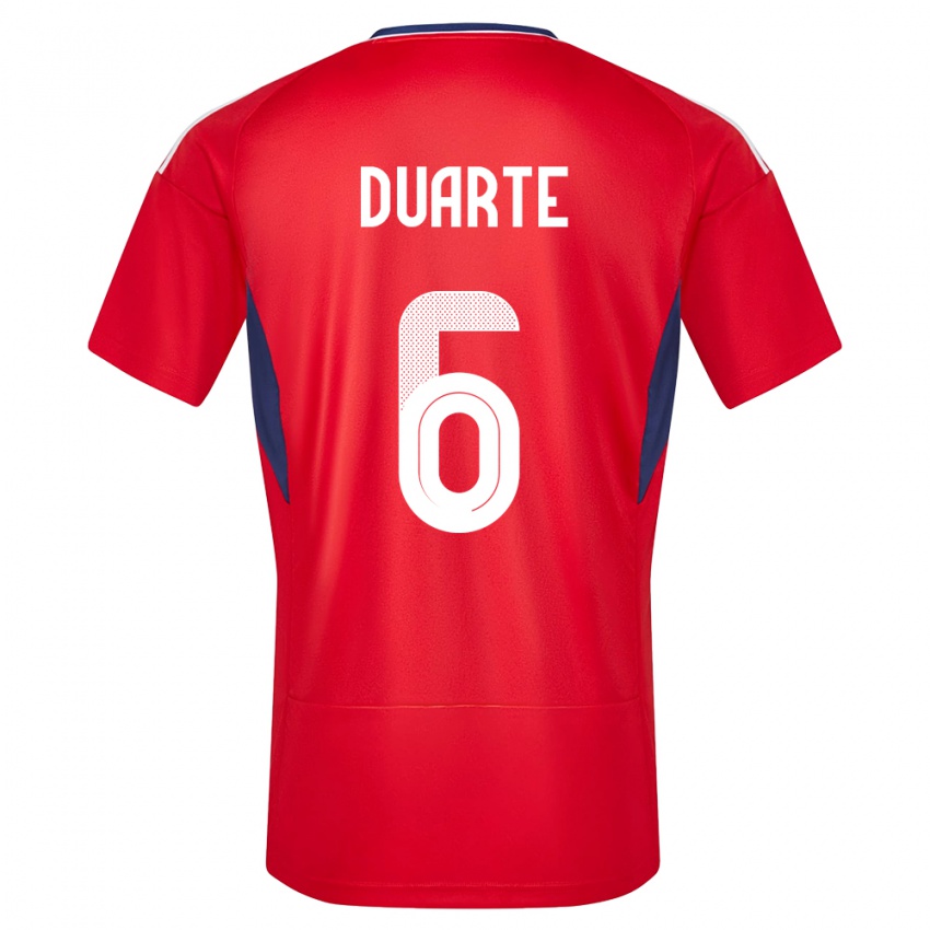 Uomo Maglia Costa Rica Oscar Duarte #6 Rosso Kit Gara Home 24-26 Maglietta