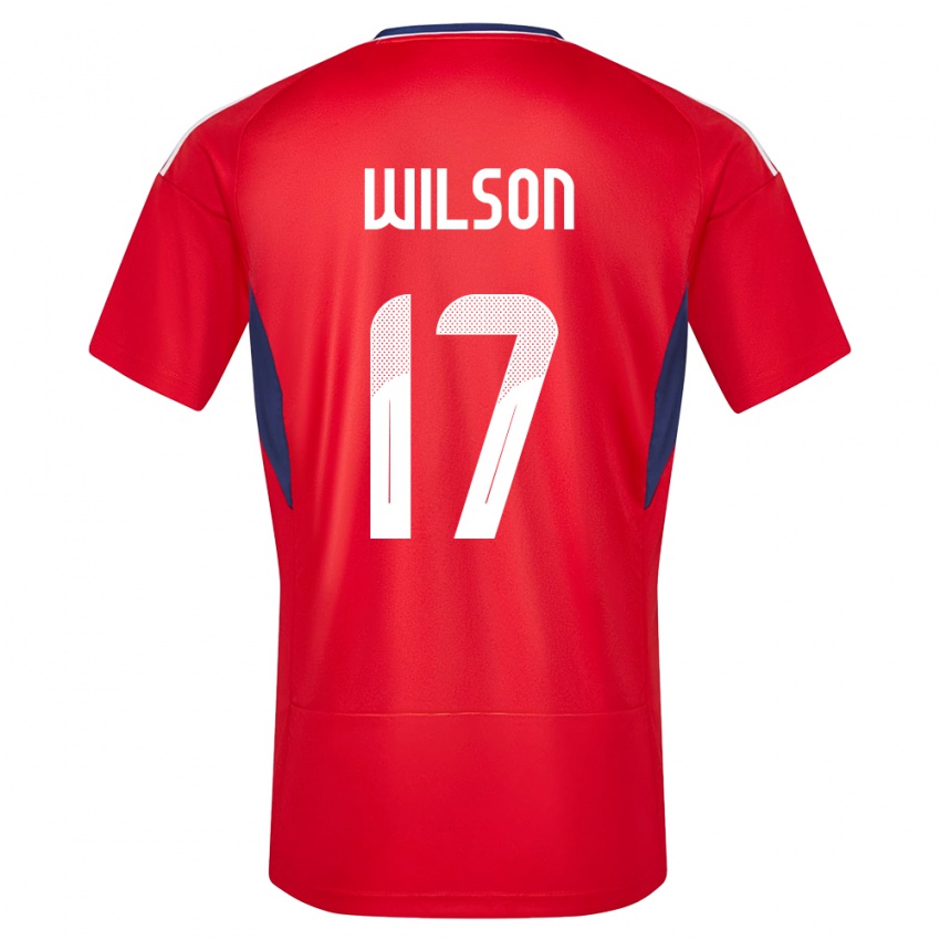 Uomo Maglia Costa Rica Roan Wilson #17 Rosso Kit Gara Home 24-26 Maglietta