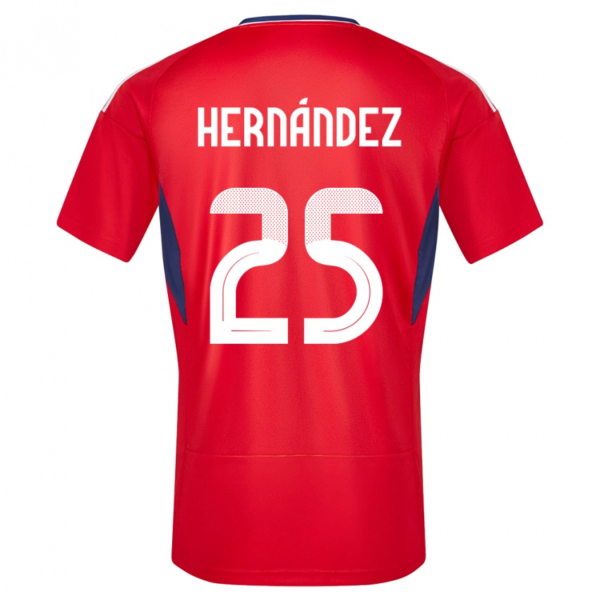 Uomo Maglia Costa Rica Anthony Hernandez #25 Rosso Kit Gara Home 24-26 Maglietta