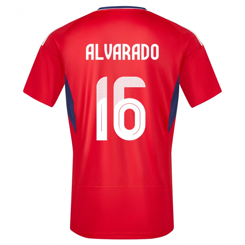 Uomo Maglia Costa Rica Katherine Alvarado #16 Rosso Kit Gara Home 24-26 Maglietta