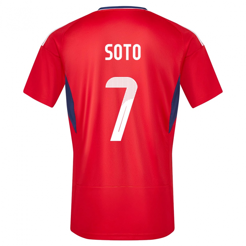 Uomo Maglia Costa Rica Andrey Soto #7 Rosso Kit Gara Home 24-26 Maglietta