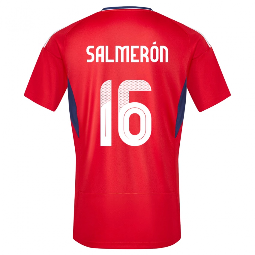 Uomo Maglia Costa Rica Andrey Salmeron #16 Rosso Kit Gara Home 24-26 Maglietta