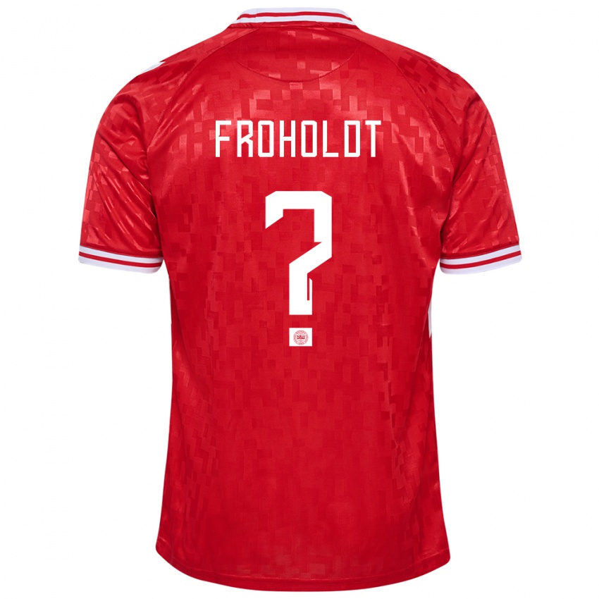 Uomo Maglia Danimarca Victor Froholdt #0 Rosso Kit Gara Home 24-26 Maglietta