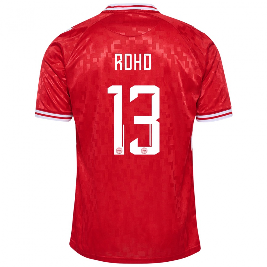 Uomo Maglia Danimarca Emil Rohd #13 Rosso Kit Gara Home 24-26 Maglietta