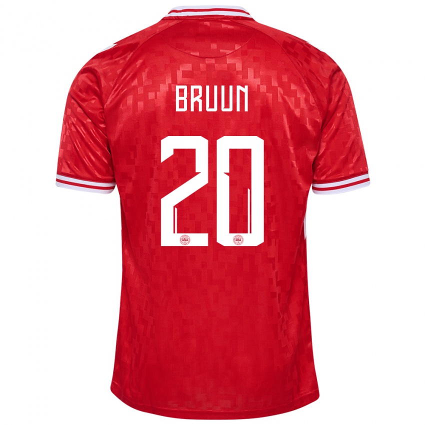 Uomo Maglia Danimarca Signe Bruun #20 Rosso Kit Gara Home 24-26 Maglietta