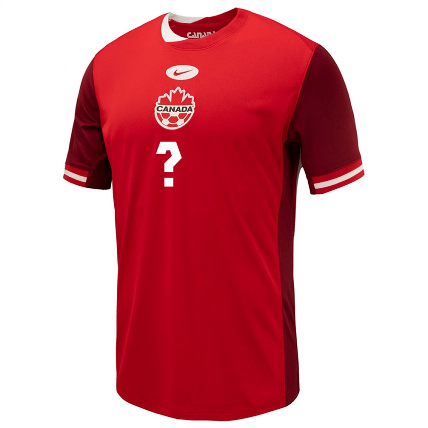 Uomo Maglia Canada Il Tuo Nome #0 Rosso Kit Gara Home 24-26 Maglietta