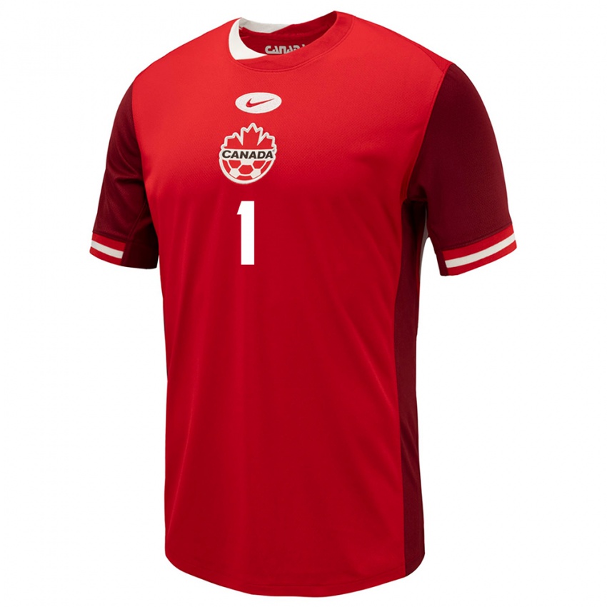 Uomo Maglia Canada Kailen Sheridan #1 Rosso Kit Gara Home 24-26 Maglietta