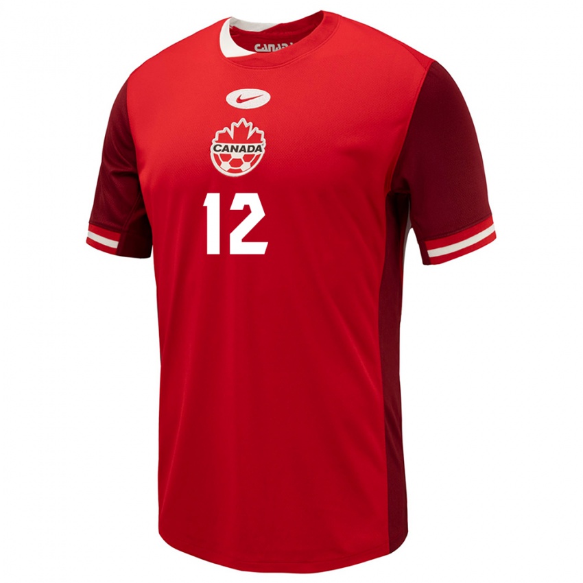 Uomo Maglia Canada Jacen Russell-Rowe #12 Rosso Kit Gara Home 24-26 Maglietta