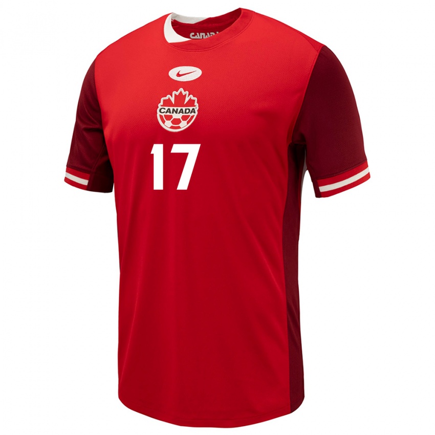 Uomo Maglia Canada Tajon Buchanan #17 Rosso Kit Gara Home 24-26 Maglietta