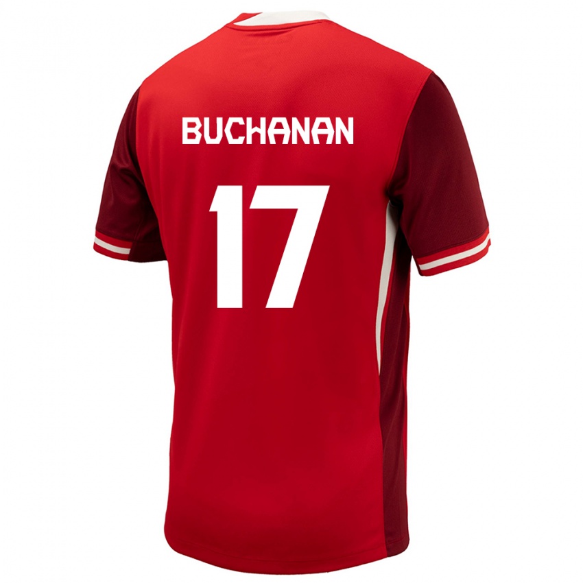 Uomo Maglia Canada Tajon Buchanan #17 Rosso Kit Gara Home 24-26 Maglietta