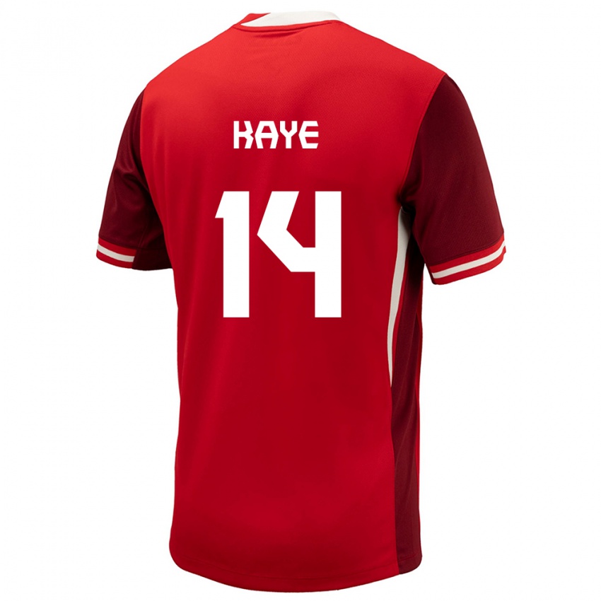 Uomo Maglia Canada Mark Anthony Kaye #14 Rosso Kit Gara Home 24-26 Maglietta