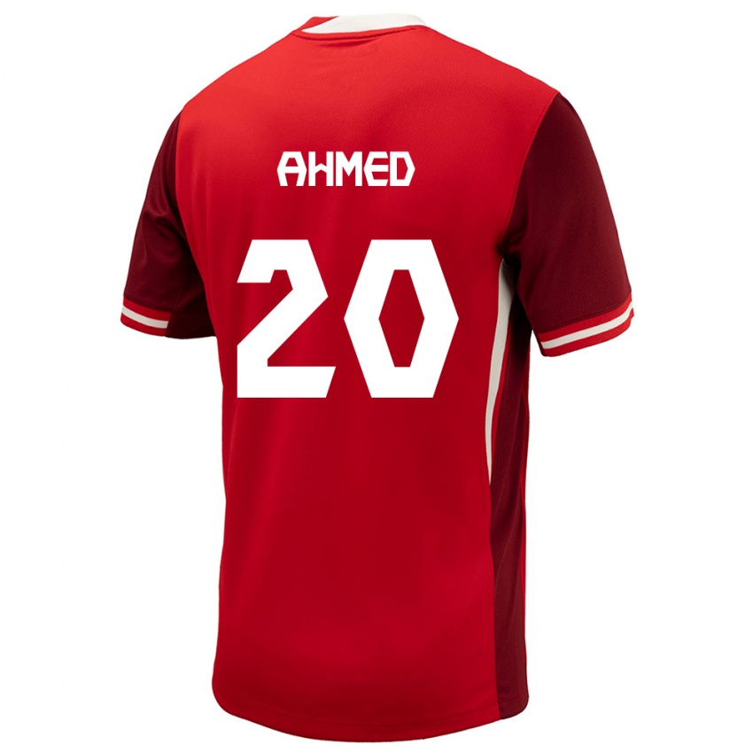 Uomo Maglia Canada Ali Ahmed #20 Rosso Kit Gara Home 24-26 Maglietta