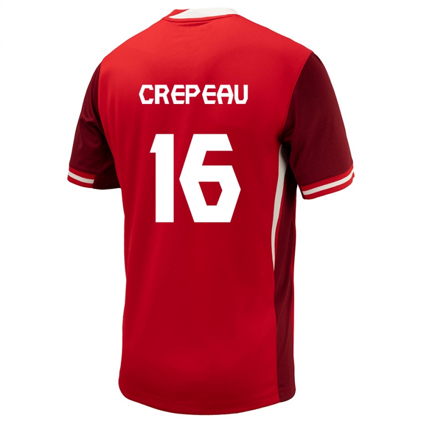 Uomo Maglia Canada Maxime Crepeau #16 Rosso Kit Gara Home 24-26 Maglietta