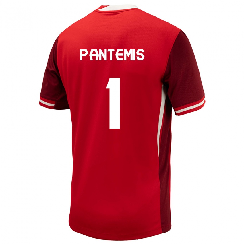 Uomo Maglia Canada James Pantemis #1 Rosso Kit Gara Home 24-26 Maglietta