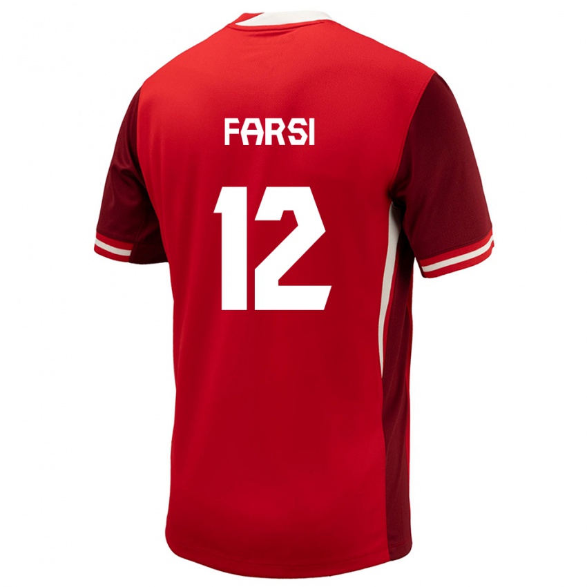 Uomo Maglia Canada Mohamed Farsi #12 Rosso Kit Gara Home 24-26 Maglietta