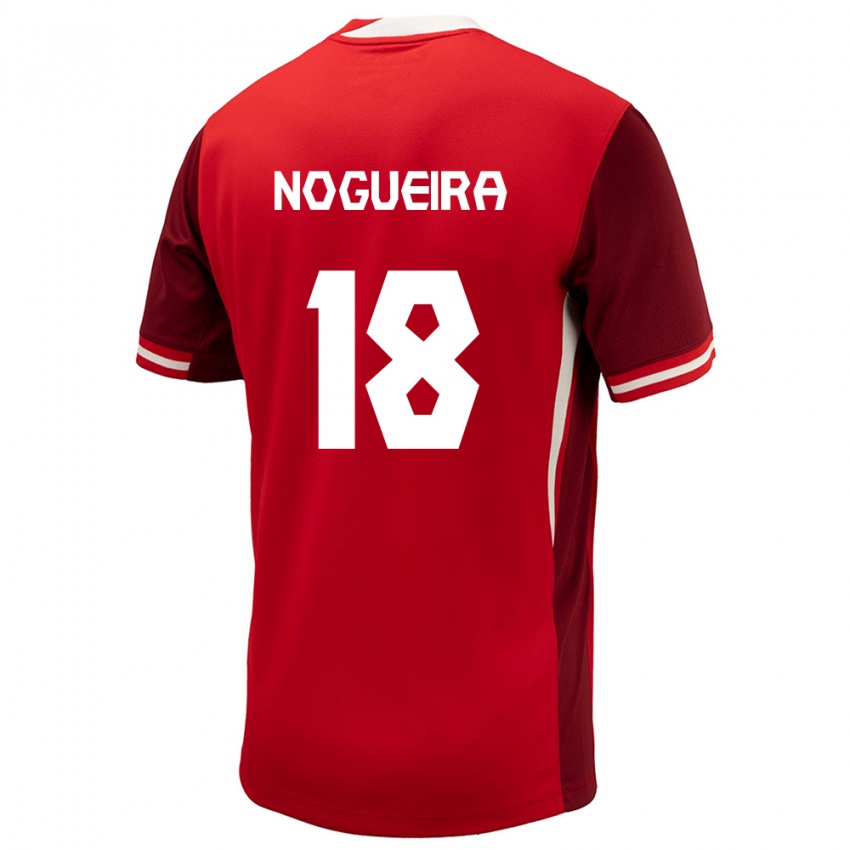 Uomo Maglia Canada Matthew Nogueira #18 Rosso Kit Gara Home 24-26 Maglietta