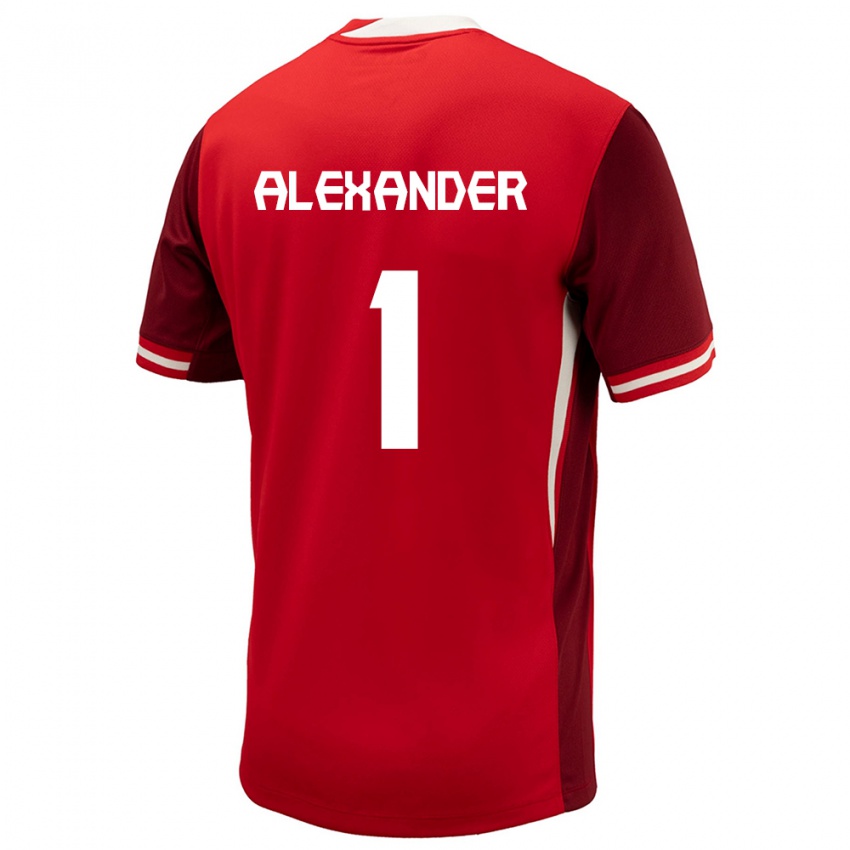 Uomo Maglia Canada Ben Alexander #1 Rosso Kit Gara Home 24-26 Maglietta