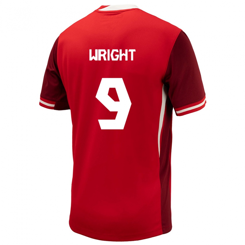 Uomo Maglia Canada Lowell Wright #9 Rosso Kit Gara Home 24-26 Maglietta