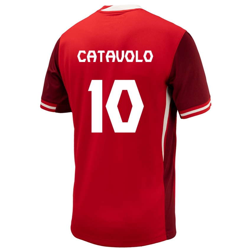 Uomo Maglia Canada Matthew Catavolo #10 Rosso Kit Gara Home 24-26 Maglietta