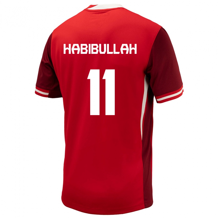 Uomo Maglia Canada Kamron Habibullah #11 Rosso Kit Gara Home 24-26 Maglietta