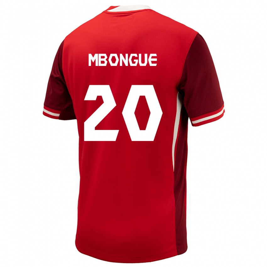 Uomo Maglia Canada Hugo Mbongue #20 Rosso Kit Gara Home 24-26 Maglietta