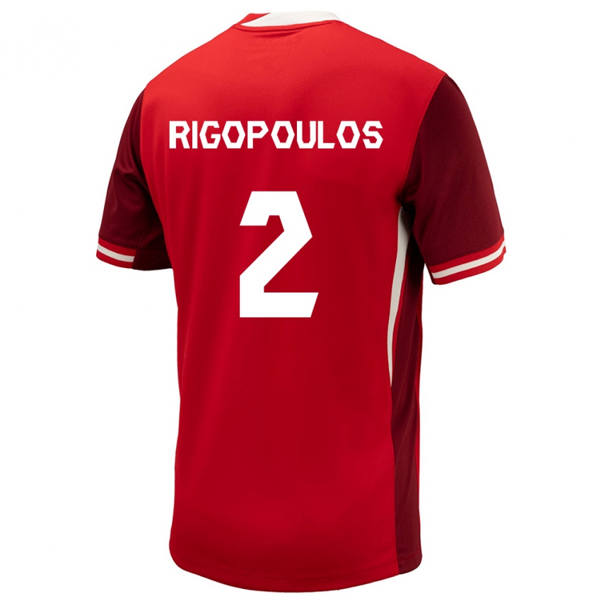 Uomo Maglia Canada Theo Rigopoulos #2 Rosso Kit Gara Home 24-26 Maglietta