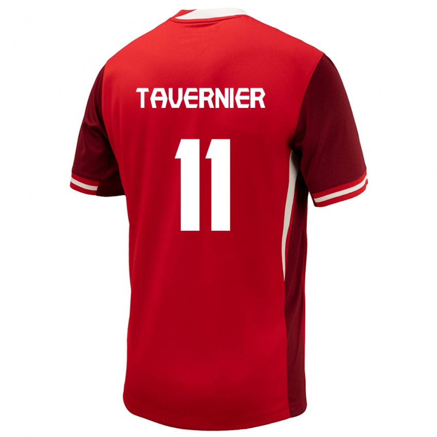 Uomo Maglia Canada Kevaughn Tavernier #11 Rosso Kit Gara Home 24-26 Maglietta