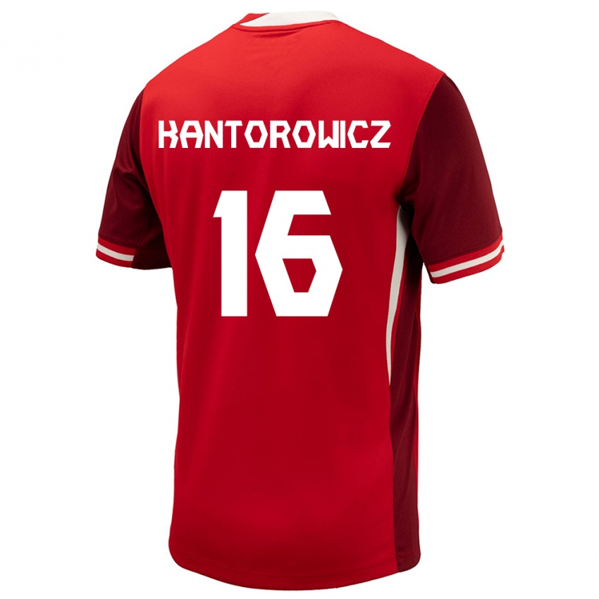 Uomo Maglia Canada Dominic Kantorowicz #16 Rosso Kit Gara Home 24-26 Maglietta