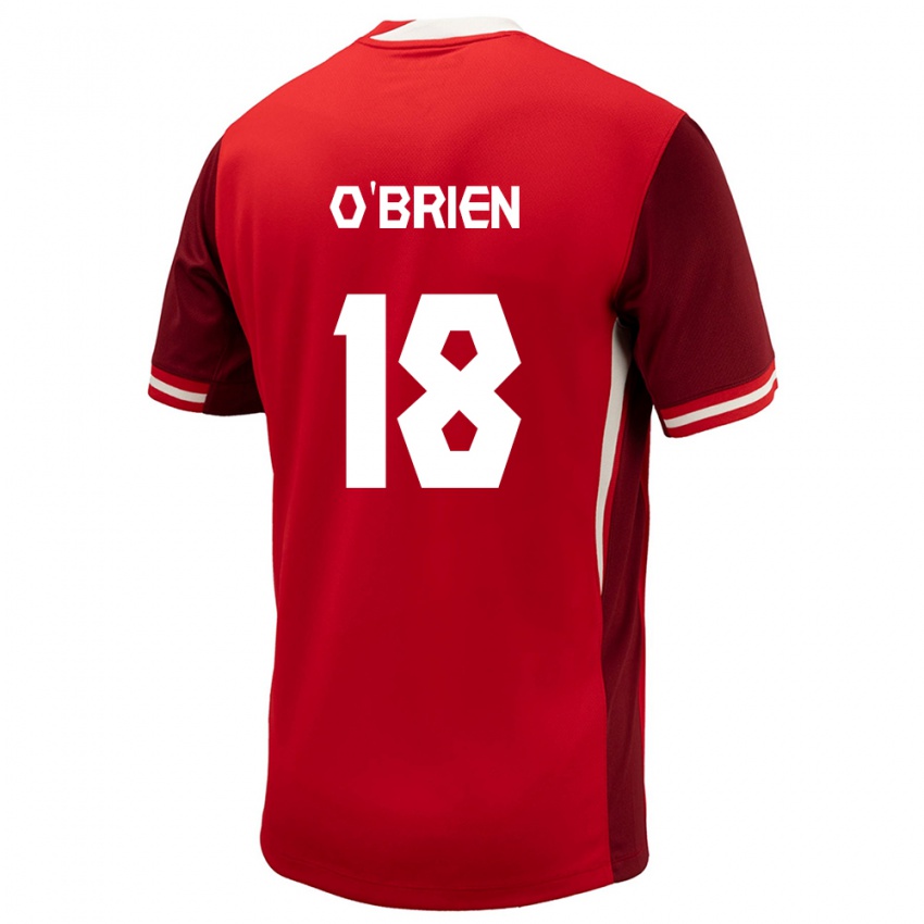 Uomo Maglia Canada Alexander O'brien #18 Rosso Kit Gara Home 24-26 Maglietta