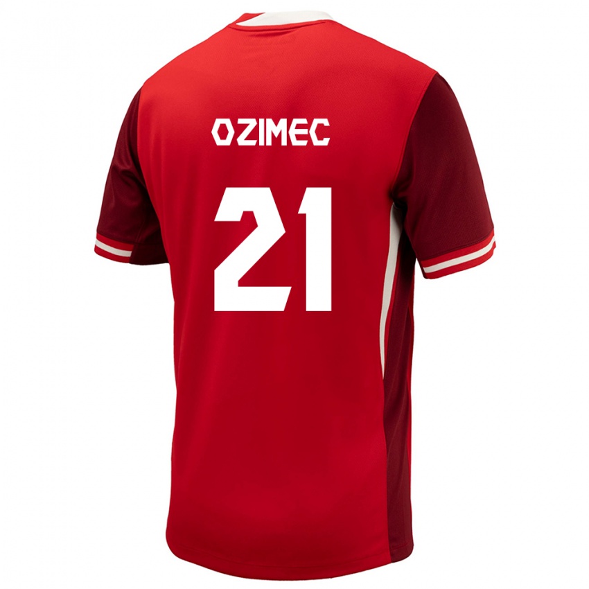 Uomo Maglia Canada Lucas Ozimec #21 Rosso Kit Gara Home 24-26 Maglietta