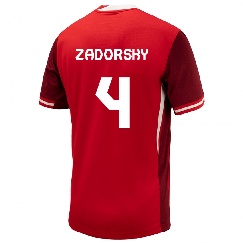 Uomo Maglia Canada Shelina Zadorsky #4 Rosso Kit Gara Home 24-26 Maglietta