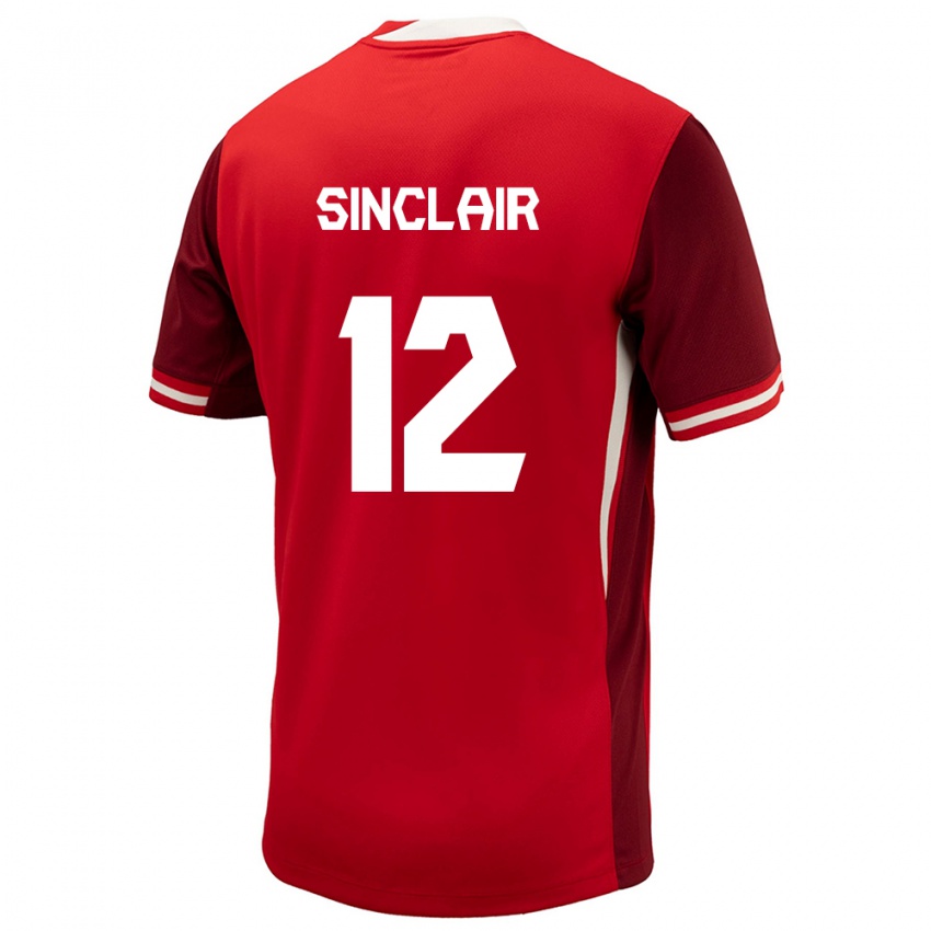 Uomo Maglia Canada Christine Sinclair #12 Rosso Kit Gara Home 24-26 Maglietta