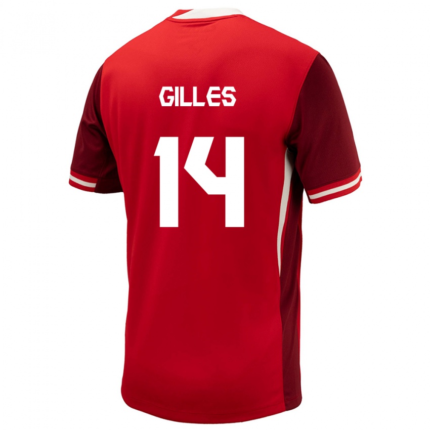 Uomo Maglia Canada Vanessa Gilles #14 Rosso Kit Gara Home 24-26 Maglietta