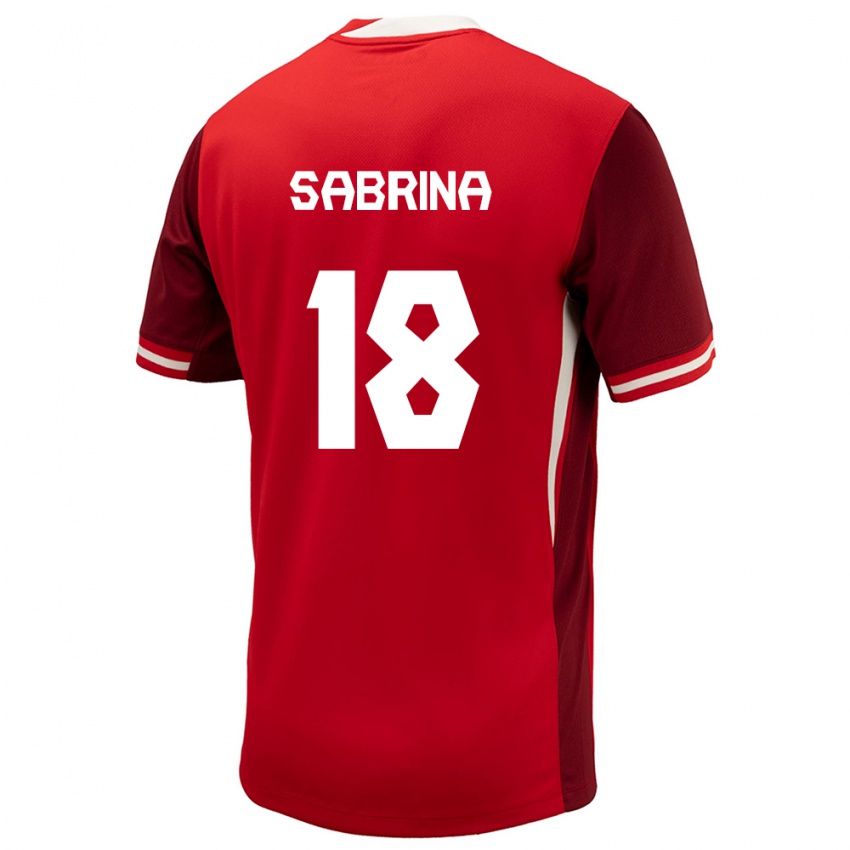 Uomo Maglia Canada Sabrina D Angelo #18 Rosso Kit Gara Home 24-26 Maglietta