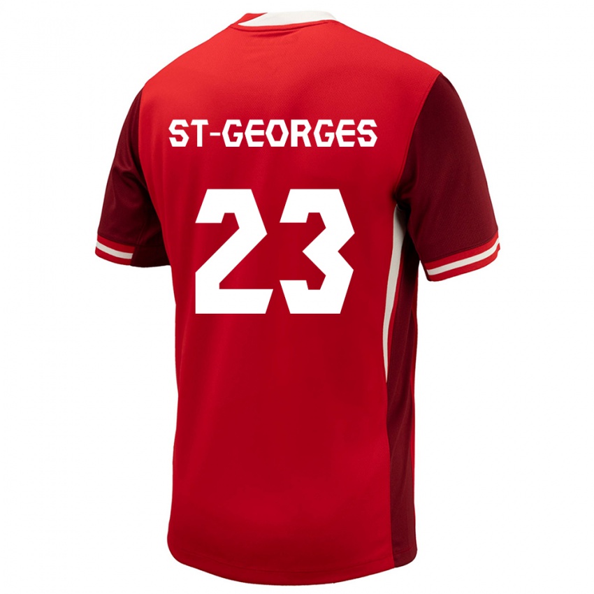 Uomo Maglia Canada Bianca St Georges #23 Rosso Kit Gara Home 24-26 Maglietta