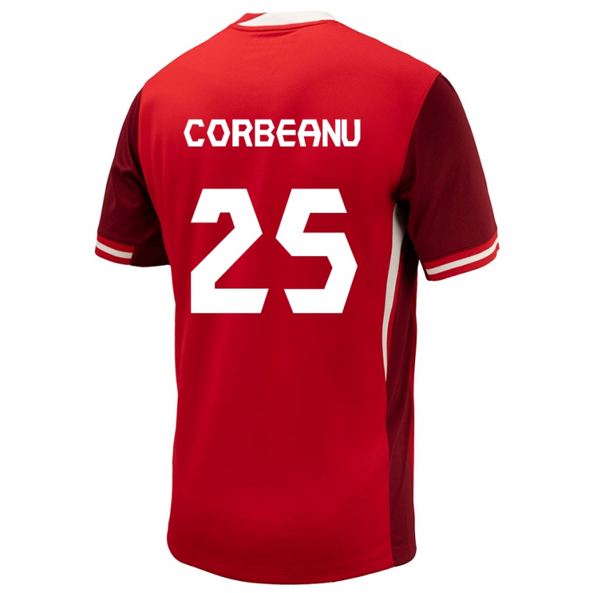 Uomo Maglia Canada Theo Corbeanu #25 Rosso Kit Gara Home 24-26 Maglietta