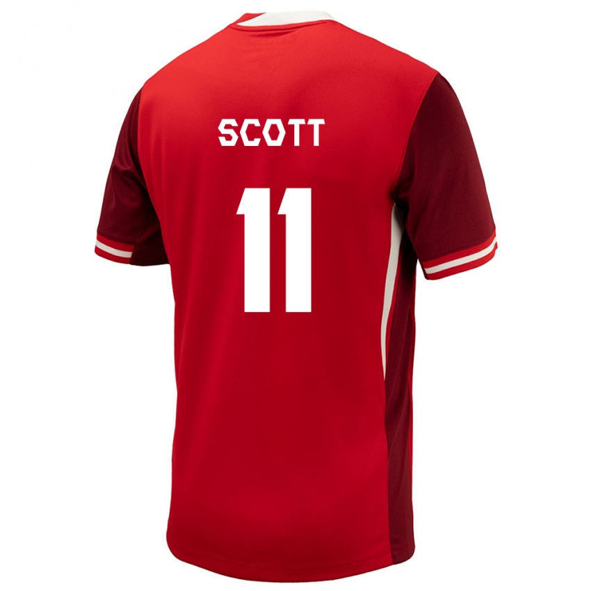 Uomo Maglia Canada Desiree Scott #11 Rosso Kit Gara Home 24-26 Maglietta