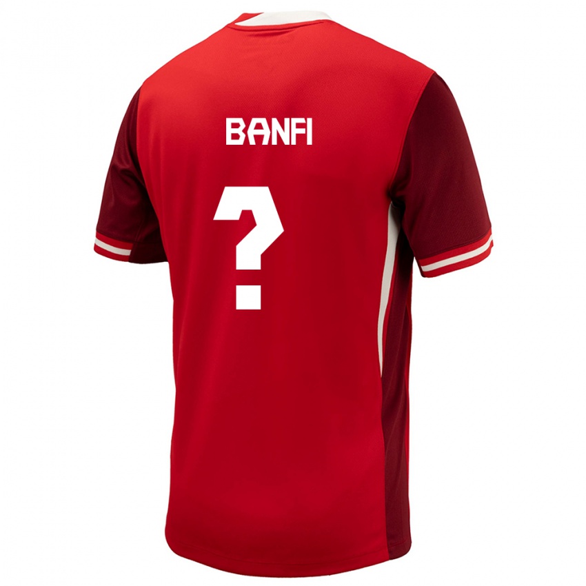 Uomo Maglia Canada Samuel Banfi #0 Rosso Kit Gara Home 24-26 Maglietta