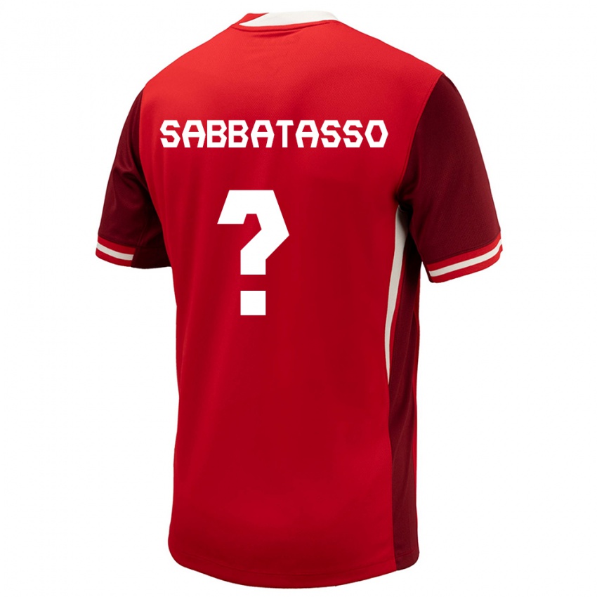 Uomo Maglia Canada Jeronimo Sabbatasso #0 Rosso Kit Gara Home 24-26 Maglietta