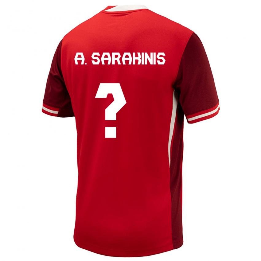 Uomo Maglia Canada Alexander Sarakinis #0 Rosso Kit Gara Home 24-26 Maglietta