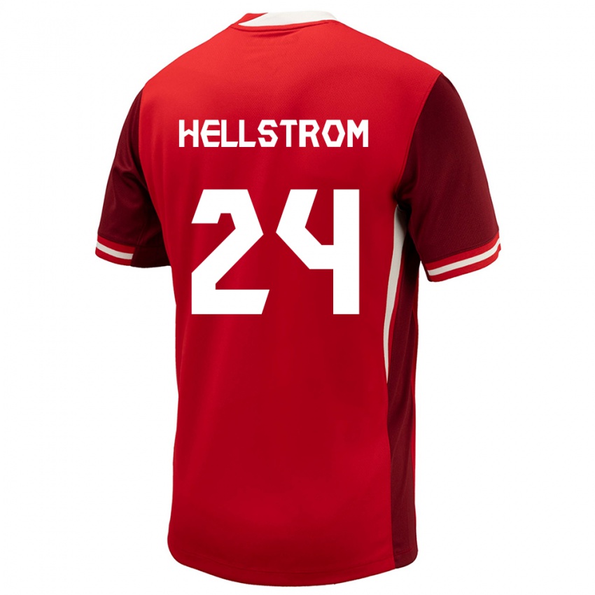 Uomo Maglia Canada Jenna Hellstrom #24 Rosso Kit Gara Home 24-26 Maglietta