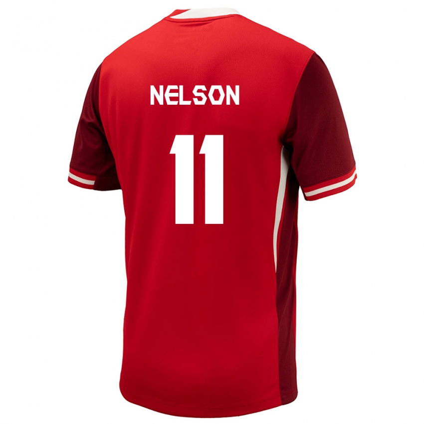 Uomo Maglia Canada Jayden Nelson #11 Rosso Kit Gara Home 24-26 Maglietta