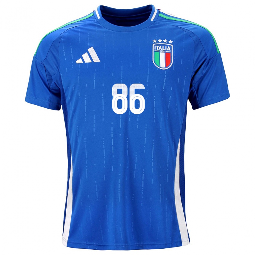 Uomo Maglia Italia Daniele Montevago #86 Blu Kit Gara Home 24-26 Maglietta