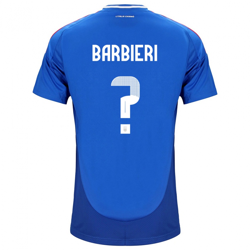 Uomo Maglia Italia Tommaso Barbieri #0 Blu Kit Gara Home 24-26 Maglietta