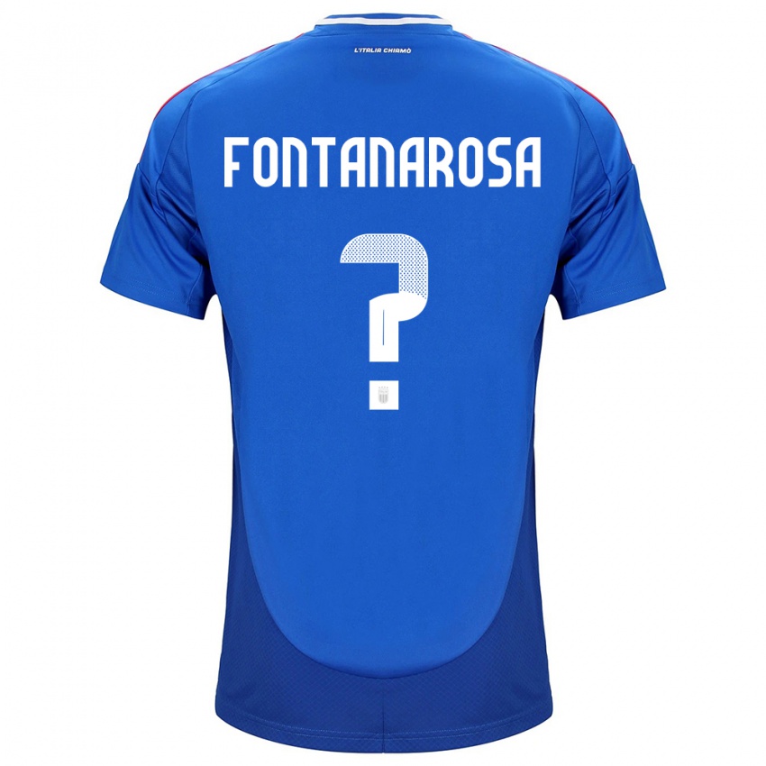 Uomo Maglia Italia Alessandro Fontanarosa #0 Blu Kit Gara Home 24-26 Maglietta